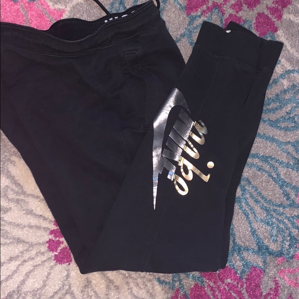 Black Nike cuffed sweat pants